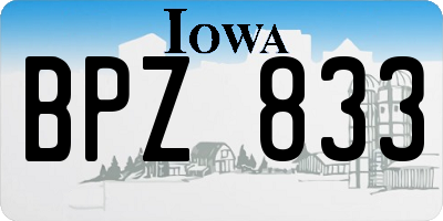 IA license plate BPZ833