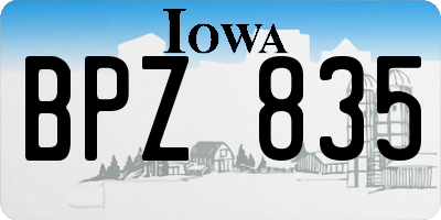IA license plate BPZ835