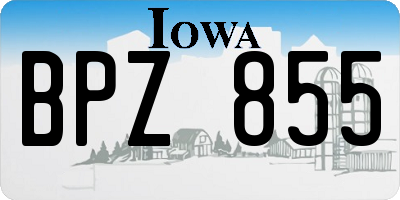 IA license plate BPZ855
