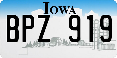 IA license plate BPZ919