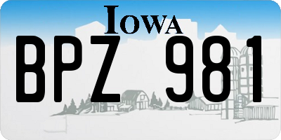 IA license plate BPZ981