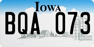 IA license plate BQA073