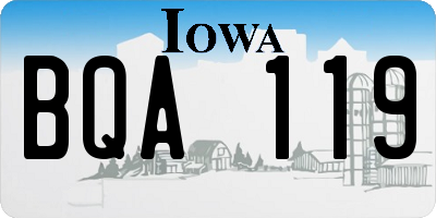 IA license plate BQA119