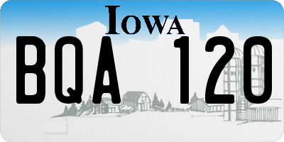 IA license plate BQA120