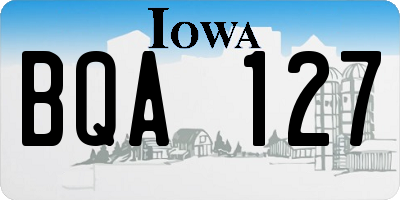 IA license plate BQA127