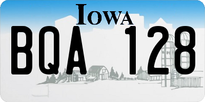 IA license plate BQA128