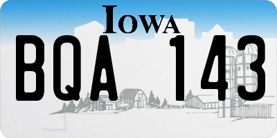 IA license plate BQA143