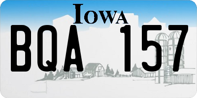 IA license plate BQA157
