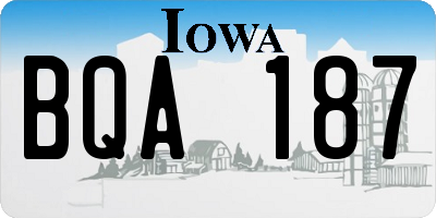 IA license plate BQA187