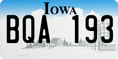 IA license plate BQA193