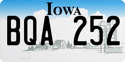 IA license plate BQA252