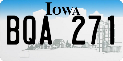 IA license plate BQA271