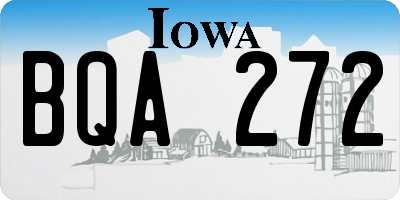 IA license plate BQA272