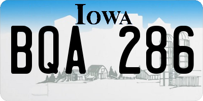 IA license plate BQA286
