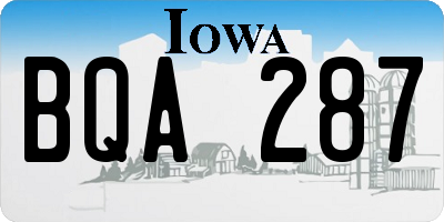 IA license plate BQA287