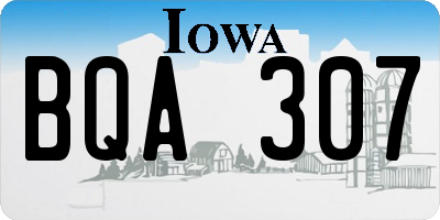 IA license plate BQA307