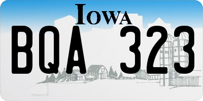 IA license plate BQA323