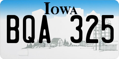 IA license plate BQA325