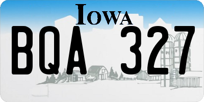 IA license plate BQA327