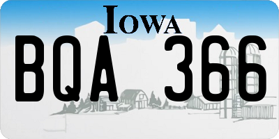 IA license plate BQA366