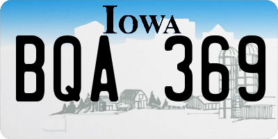 IA license plate BQA369