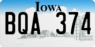 IA license plate BQA374