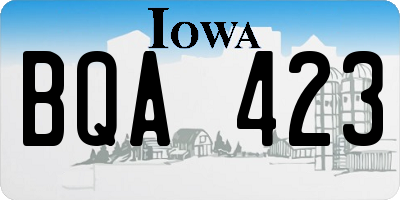 IA license plate BQA423