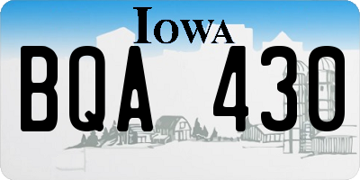 IA license plate BQA430
