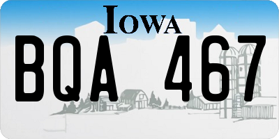 IA license plate BQA467