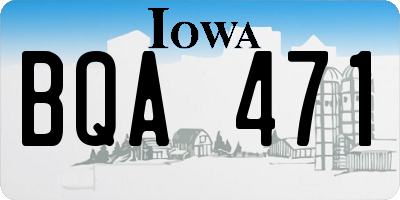 IA license plate BQA471