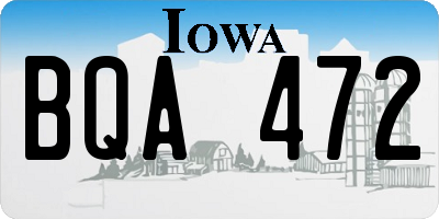 IA license plate BQA472