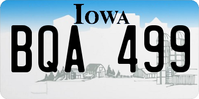 IA license plate BQA499