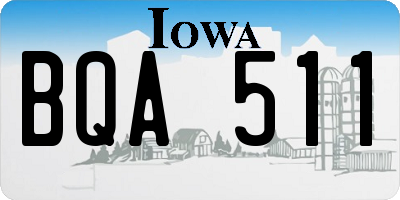 IA license plate BQA511