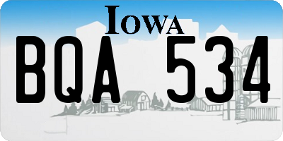 IA license plate BQA534