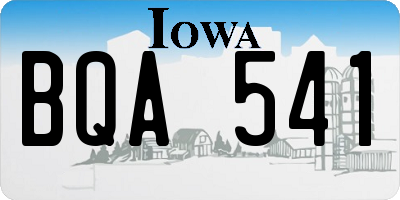 IA license plate BQA541