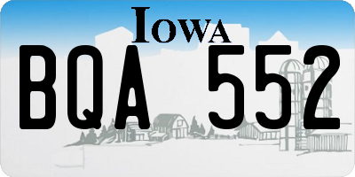 IA license plate BQA552