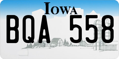 IA license plate BQA558