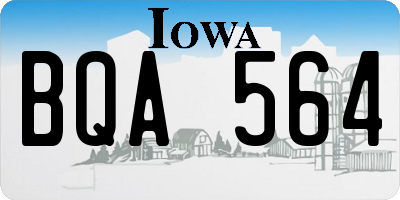 IA license plate BQA564