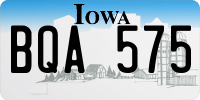 IA license plate BQA575