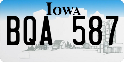 IA license plate BQA587