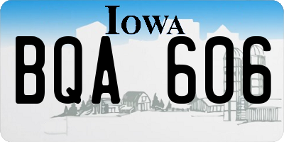 IA license plate BQA606