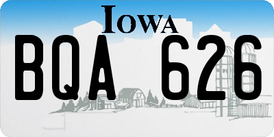 IA license plate BQA626