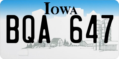 IA license plate BQA647