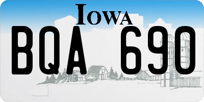 IA license plate BQA690