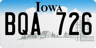 IA license plate BQA726
