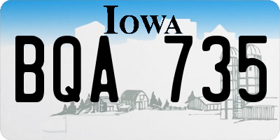 IA license plate BQA735