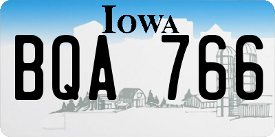 IA license plate BQA766