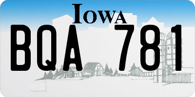 IA license plate BQA781