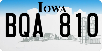 IA license plate BQA810