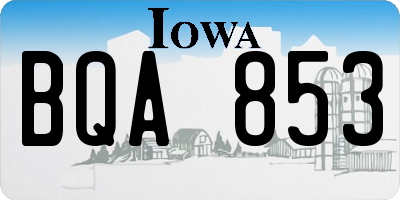 IA license plate BQA853